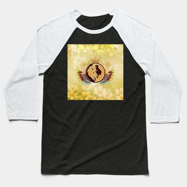 Wonderful lion head with wings and crown Baseball T-Shirt by Nicky2342